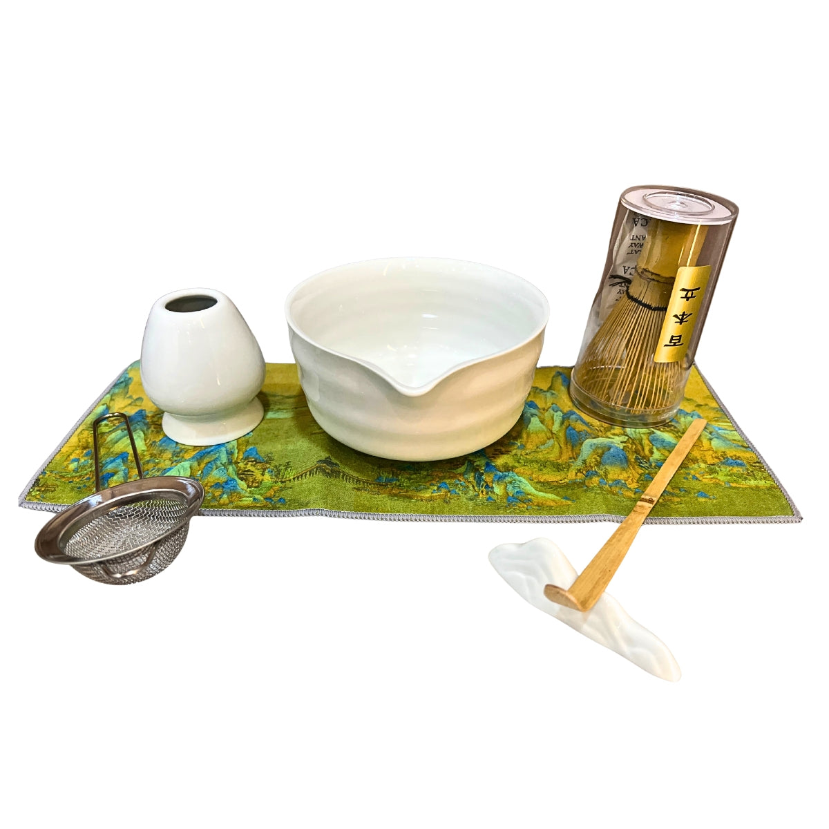 White Matcha Tea Gift Set – 7Pcs Japanese Whisk & Bowl Kit | SustainGo