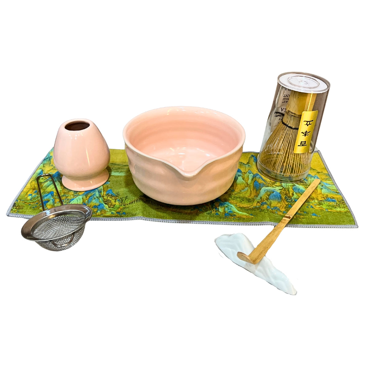 Pink Japanese Matcha Tea Gift Set – 7Pcs Whisk & Bowl Kit | SustainGo