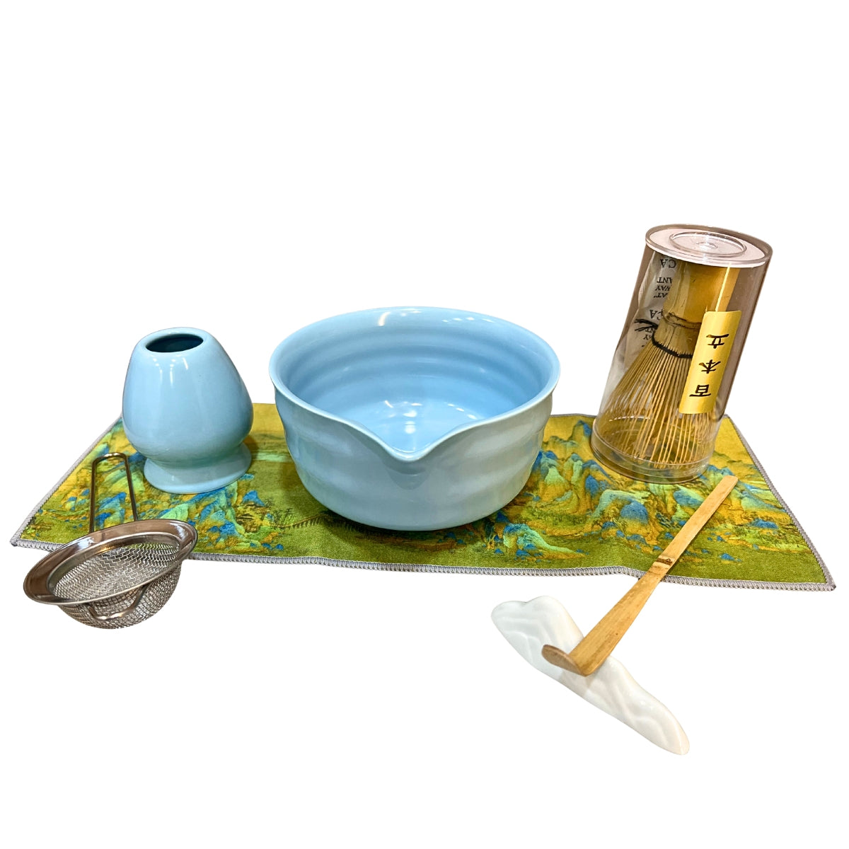 Blue Matcha Green Tea Set – 7Pcs Whisk and Bowl Kit | SustainGo