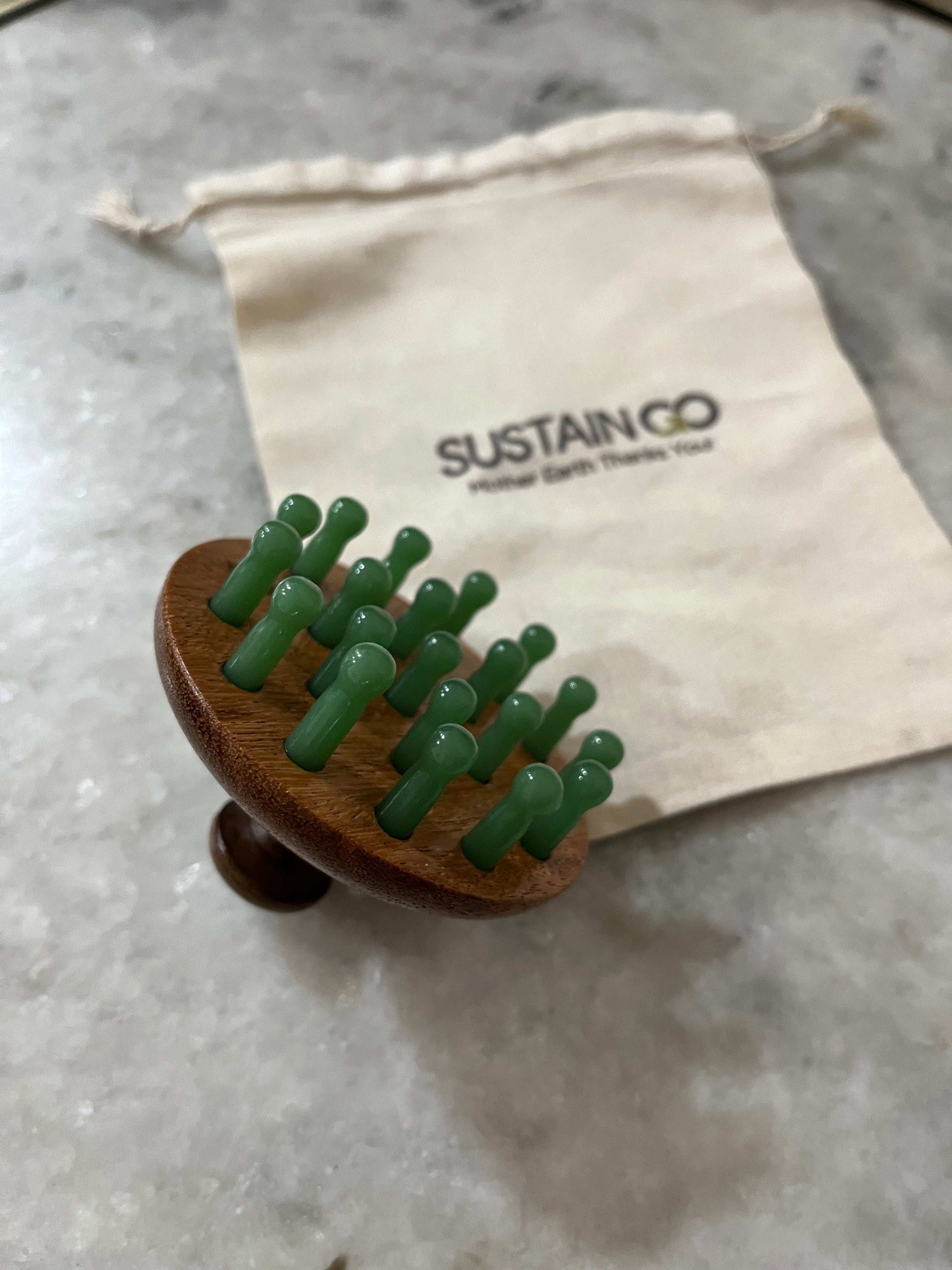 SustainGo Jade Stone wooden Head & Scalp Massager
