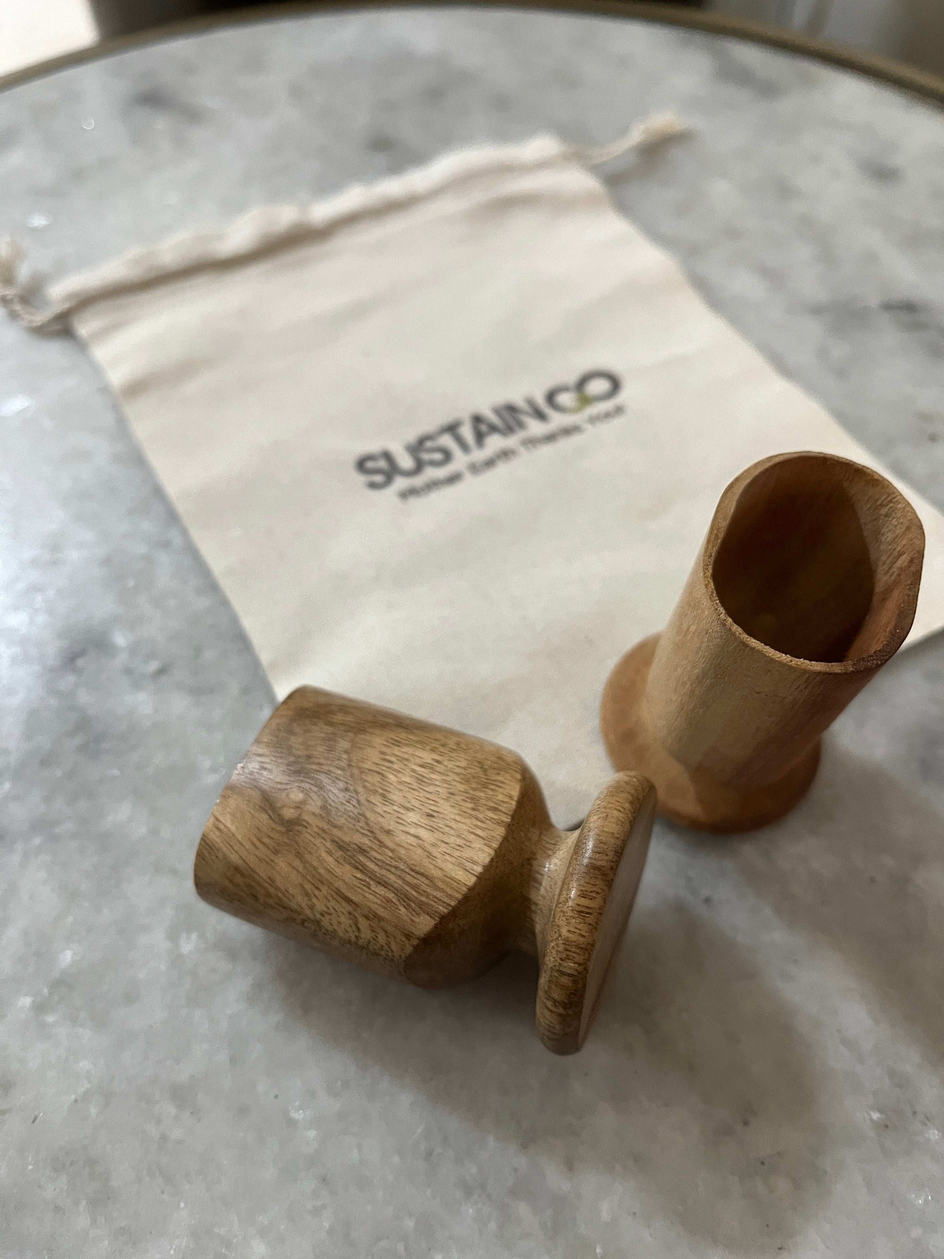 SustainGo Neem Wood Eye Wash Cups