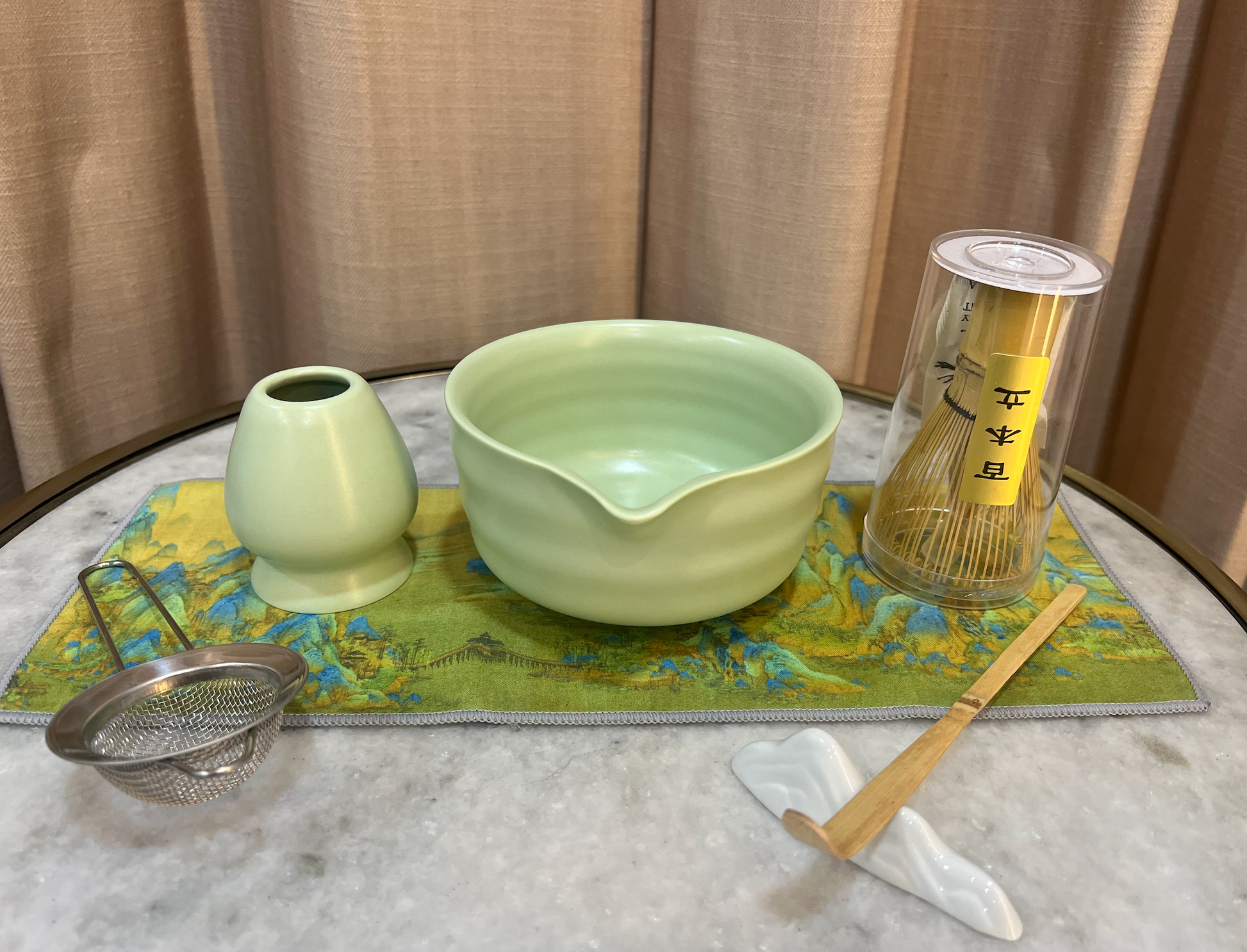 Green Ceramic Japanese Tea Set – 7Pcs Matcha Whisk & Bowl Gift Kit | SustainGo