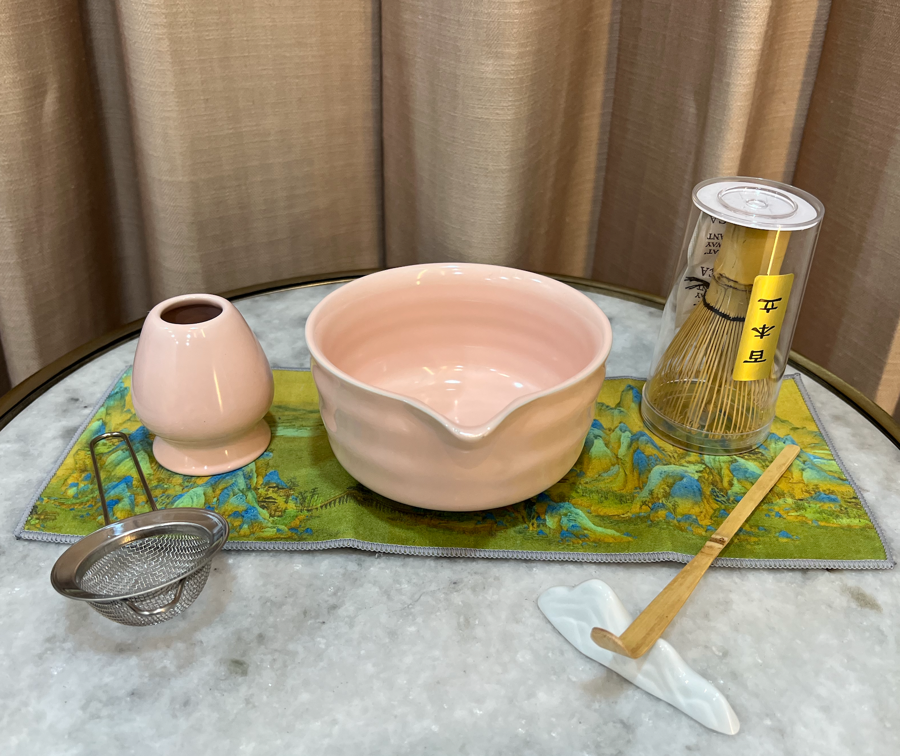 Pink Japanese Matcha Tea Gift Set – 7Pcs Whisk & Bowl Kit | SustainGo