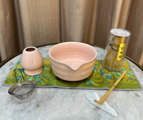 Pink Japanese Matcha Tea Gift Set – 7Pcs Whisk & Bowl Kit | SustainGo